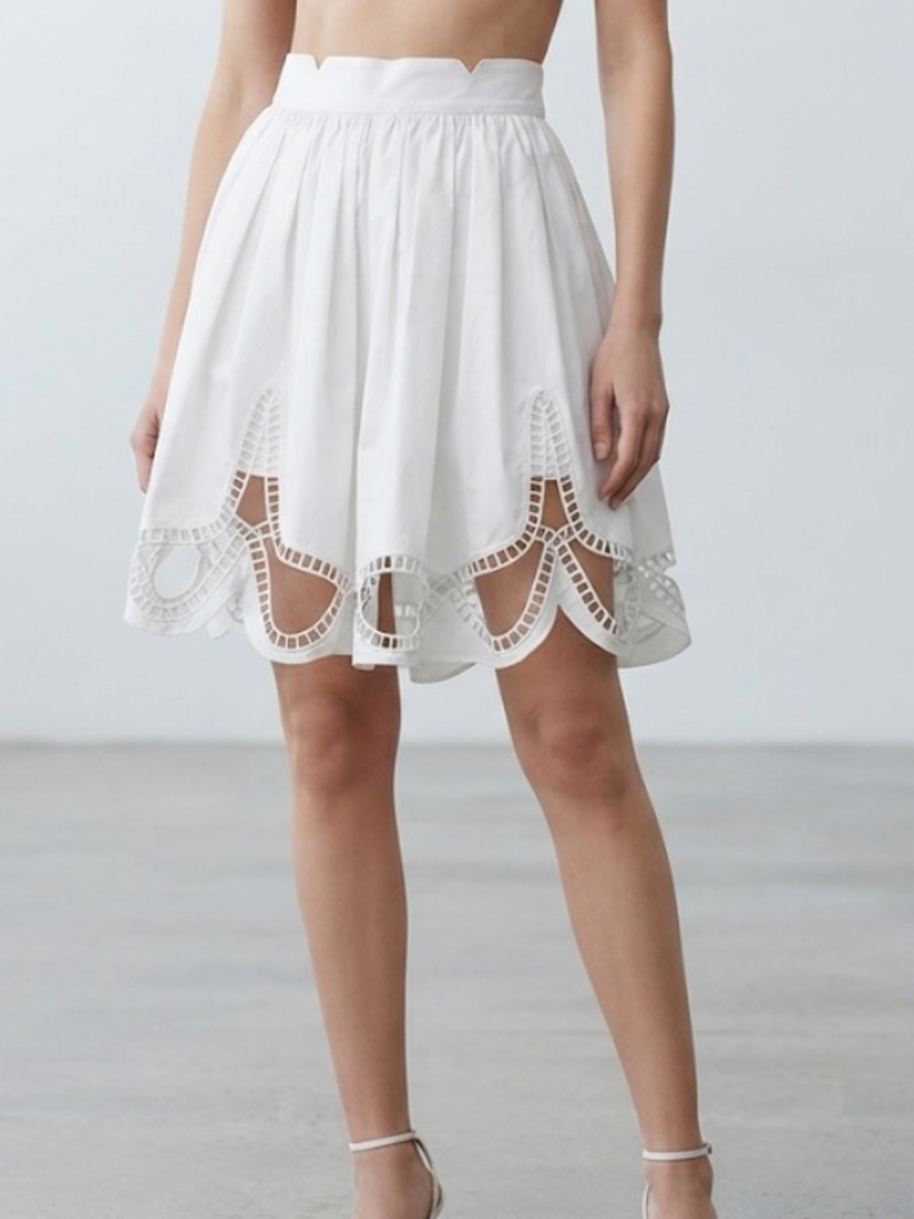 Christopher Kane White Embroidered cut out skirt